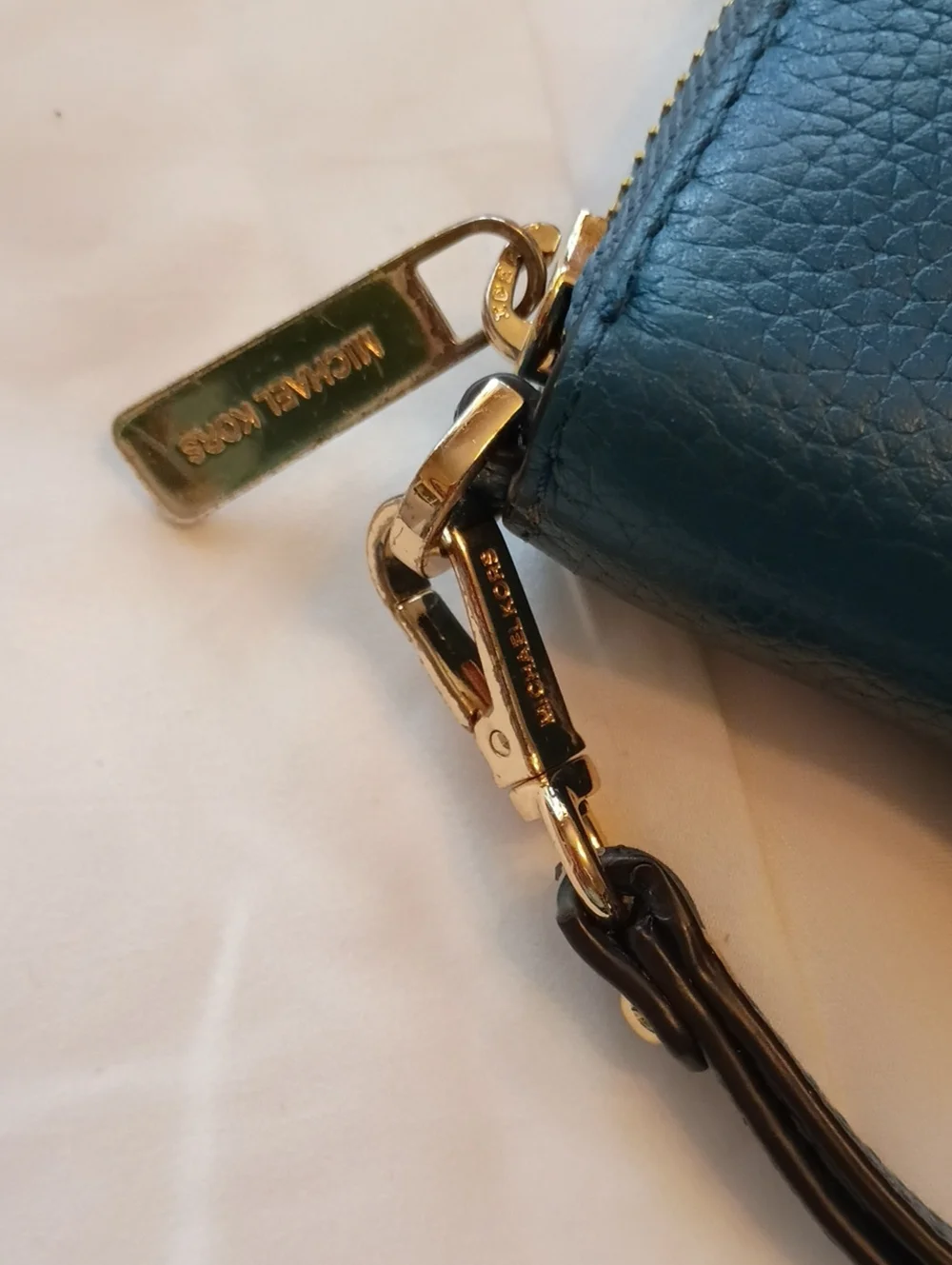 Michael Kors Teal Blue Zip-Around Wristlet Wallet